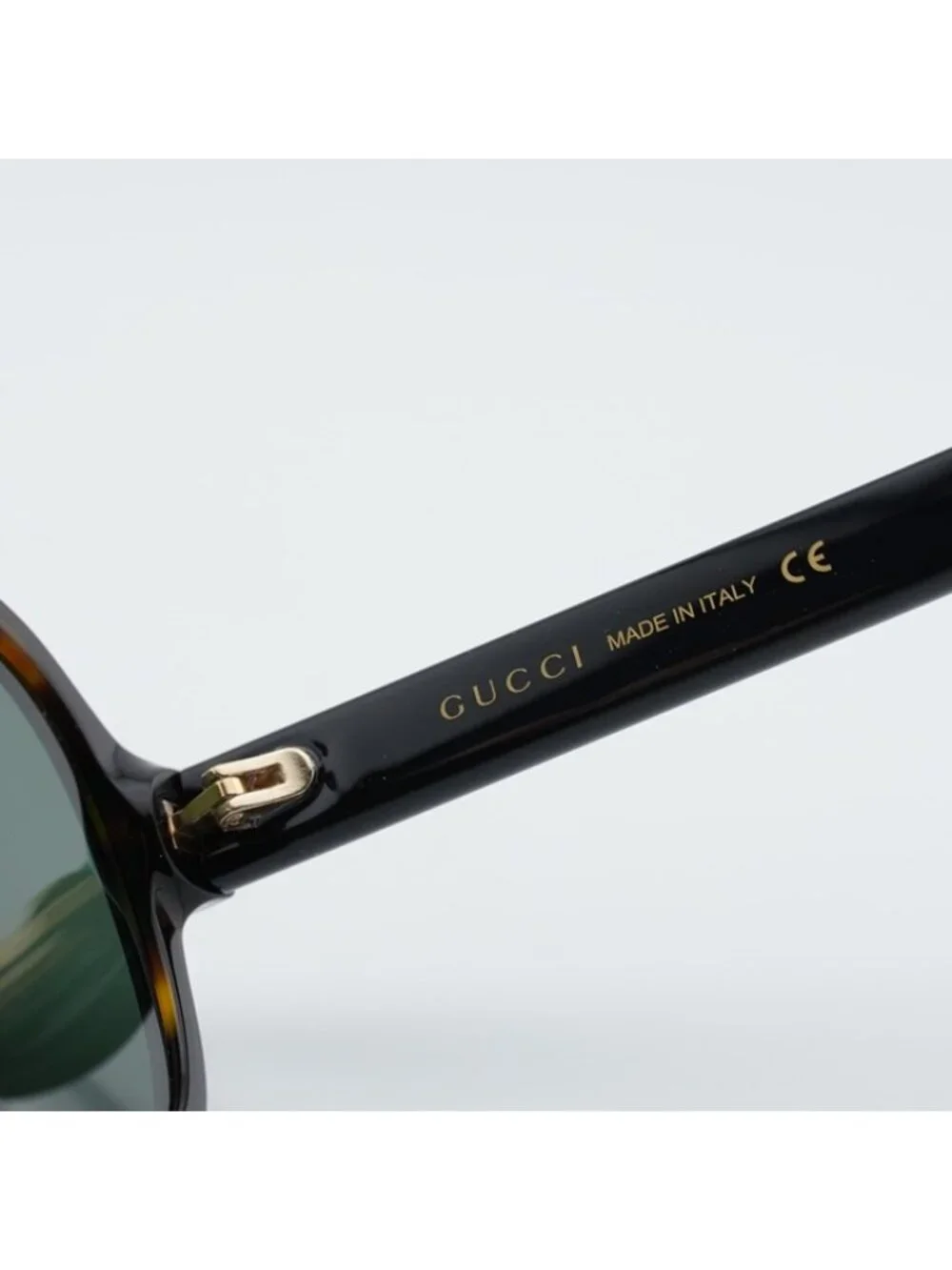 Gucci GG0463S 003 Sunglasses Havana Aviator Frame, Green Lenses